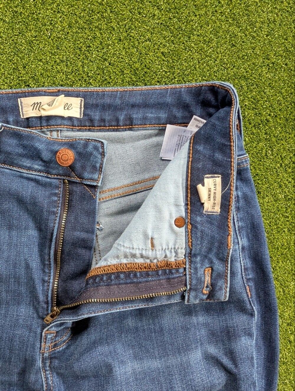 Madewell Womens Sussex Wash Blue Curvy High Rise Skinny Jeans Size 27 - Picture 10 of 15